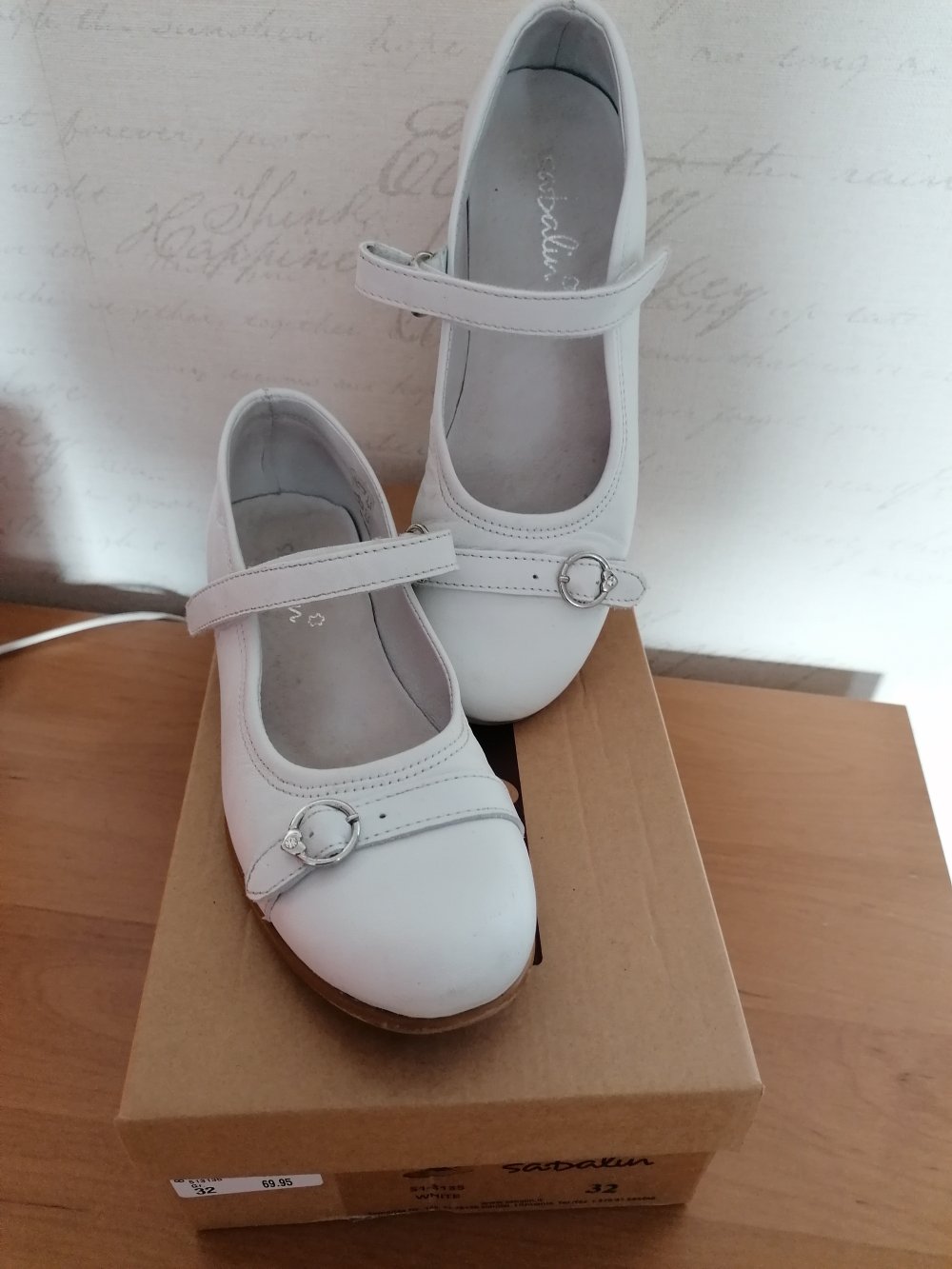 Sabalin: weiße Lederballerina Gr. 32