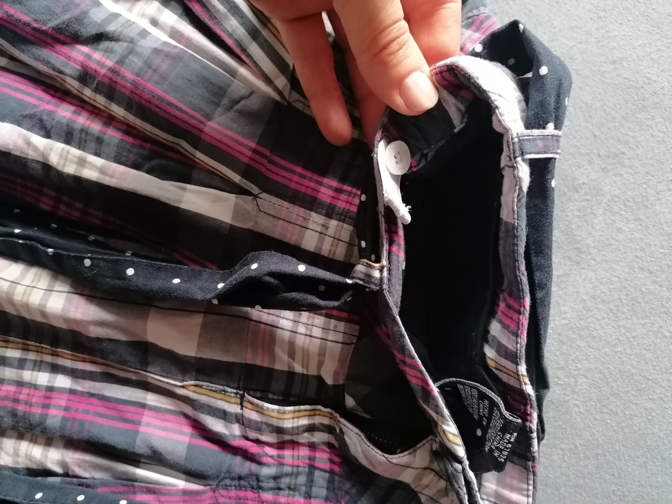 Nautika: karierter Hosenrock mit Stoffgürtel Gr. 128