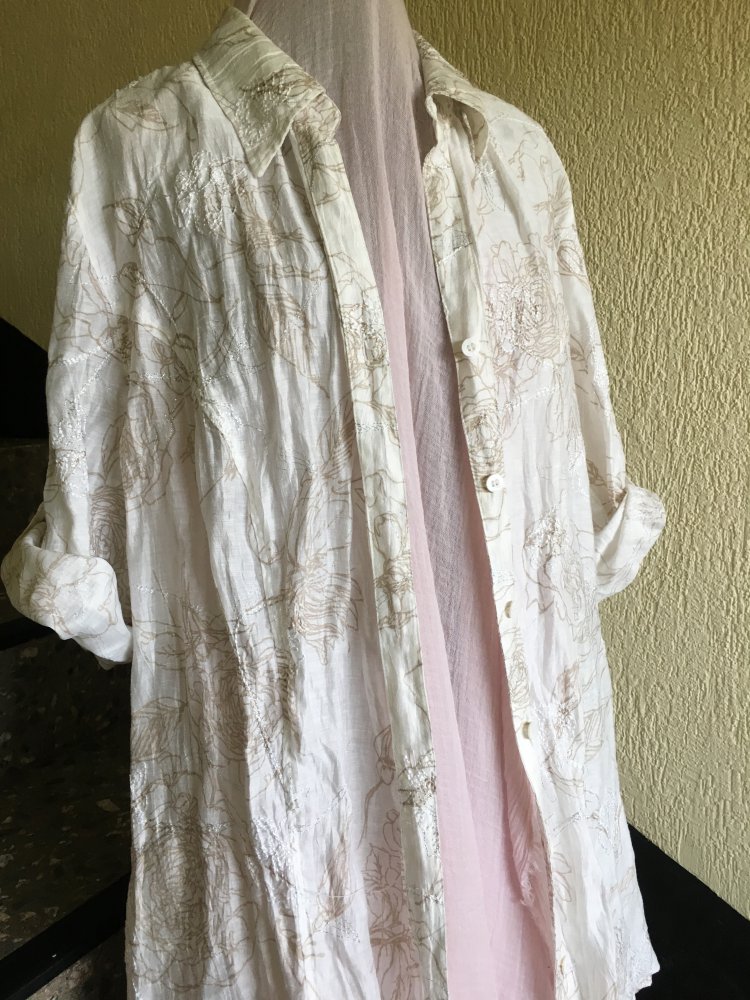  Leinenbluse mit 3/4-Arm zum Krempeln von Samoon