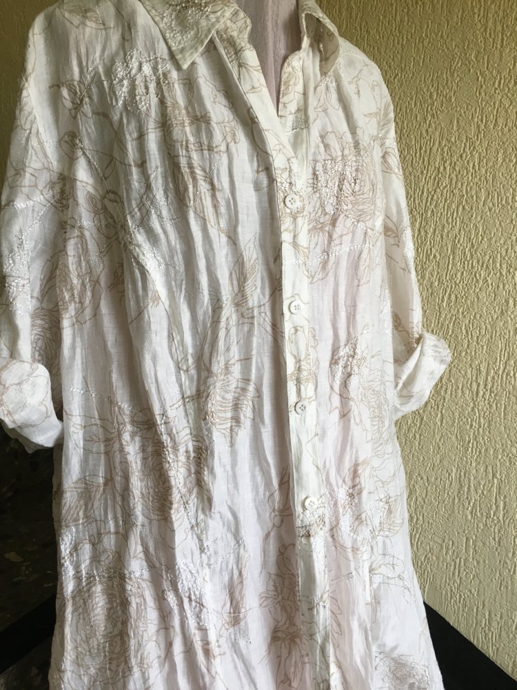  Leinenbluse mit 3/4-Arm zum Krempeln von Samoon