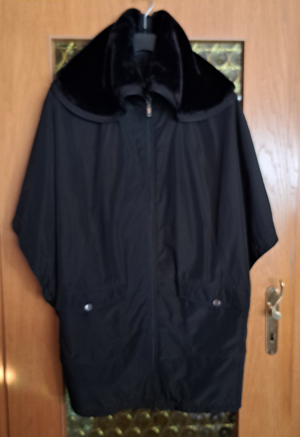 Cape ÜBERWURF Poncho schwarz * ULLA POPKEN * LAGENLOOK * NEUwertig * Gr. 50/52