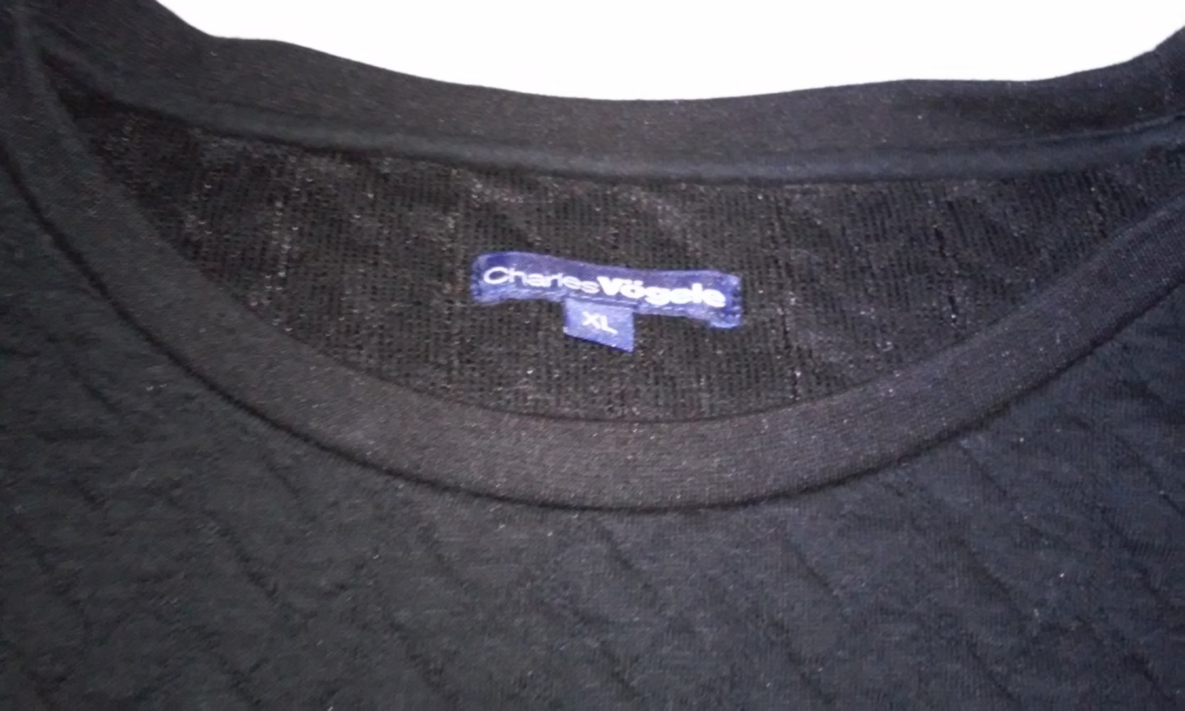 Pullover tief schwarz langarm Markenpulli Baumwollpulli