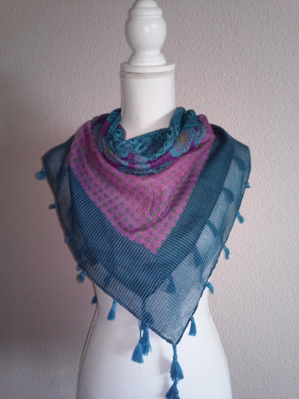 Schal Tuch Schaltuch Fransenschal Schultertuch Stola 