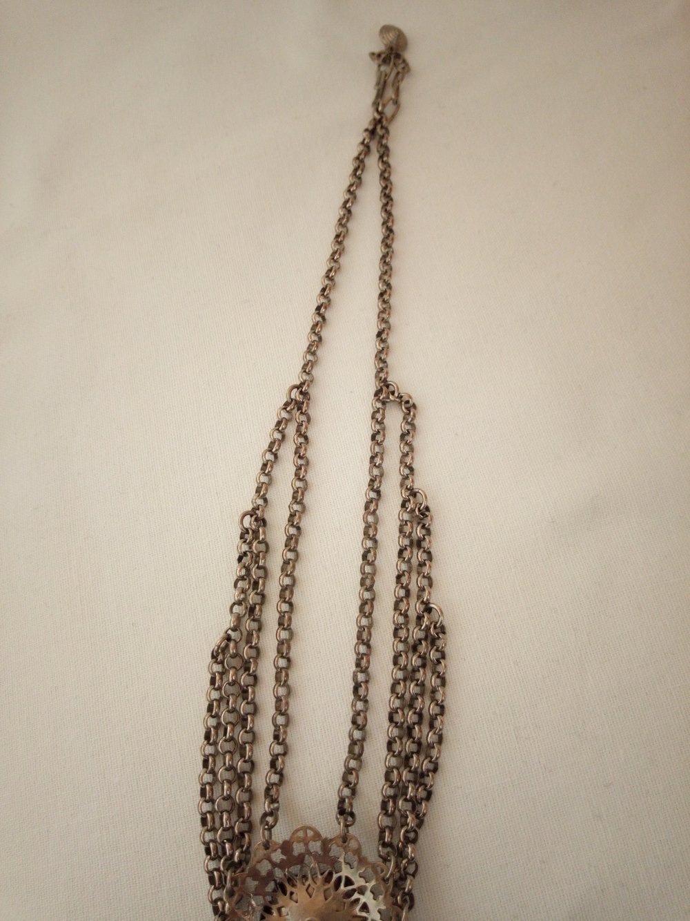 Collier Rose/Blüten-Designe,  3-kettig 