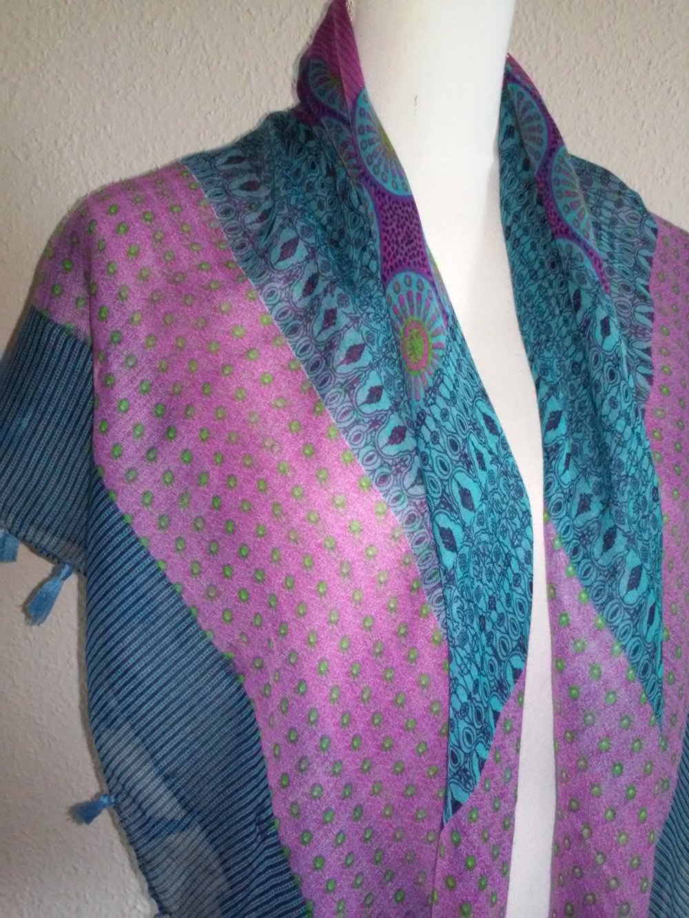 Schal Tuch Schaltuch Fransenschal Schultertuch Stola 