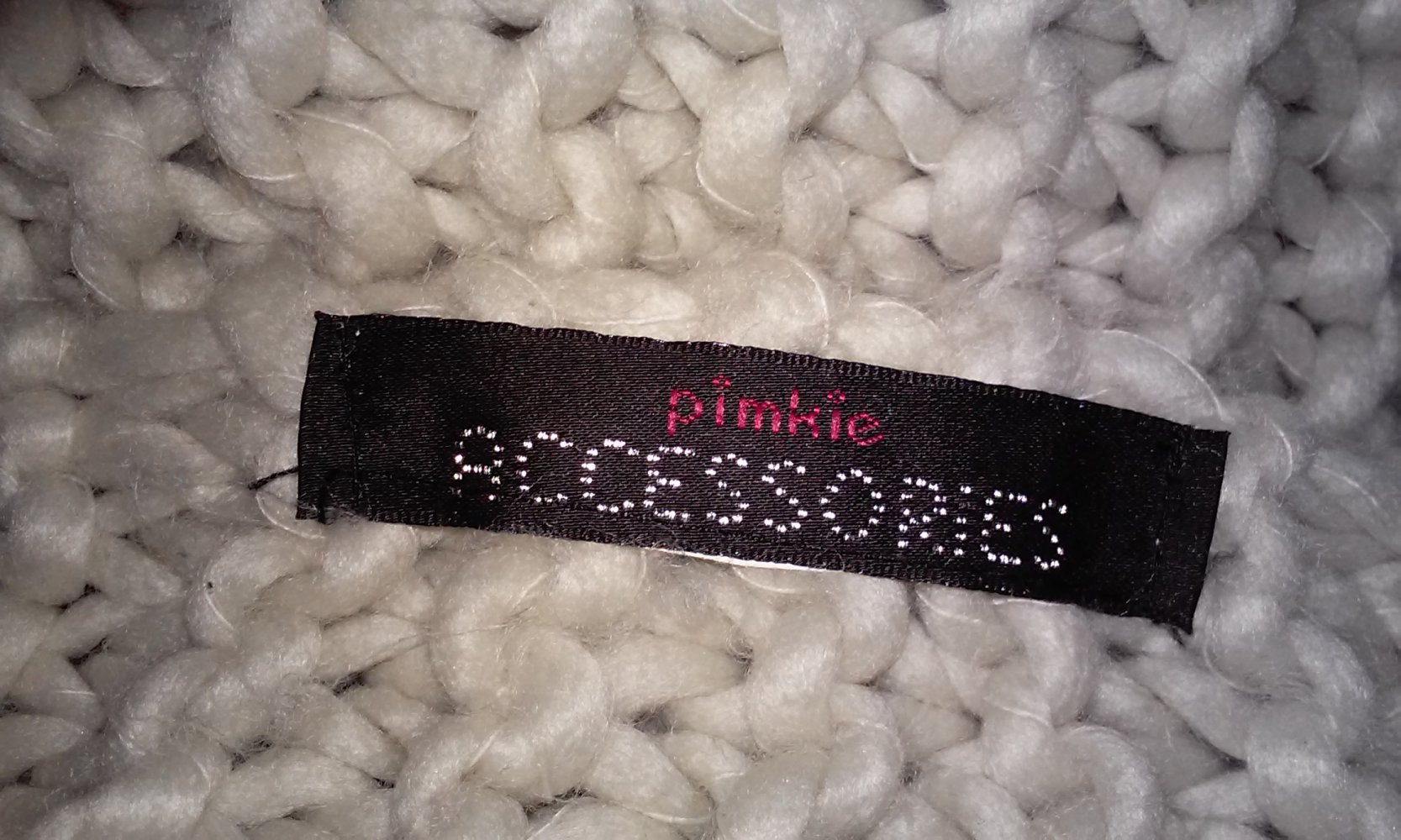 pimkie MarkenSchal Tuch Schaltuch Fransenschal Schultertuch in Naturweiß