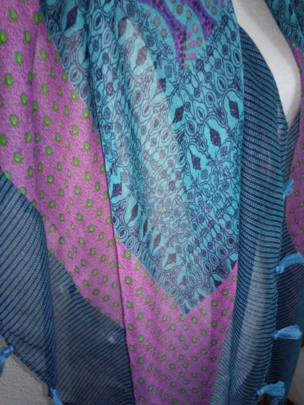 Schal Tuch Schaltuch Fransenschal Schultertuch Stola 