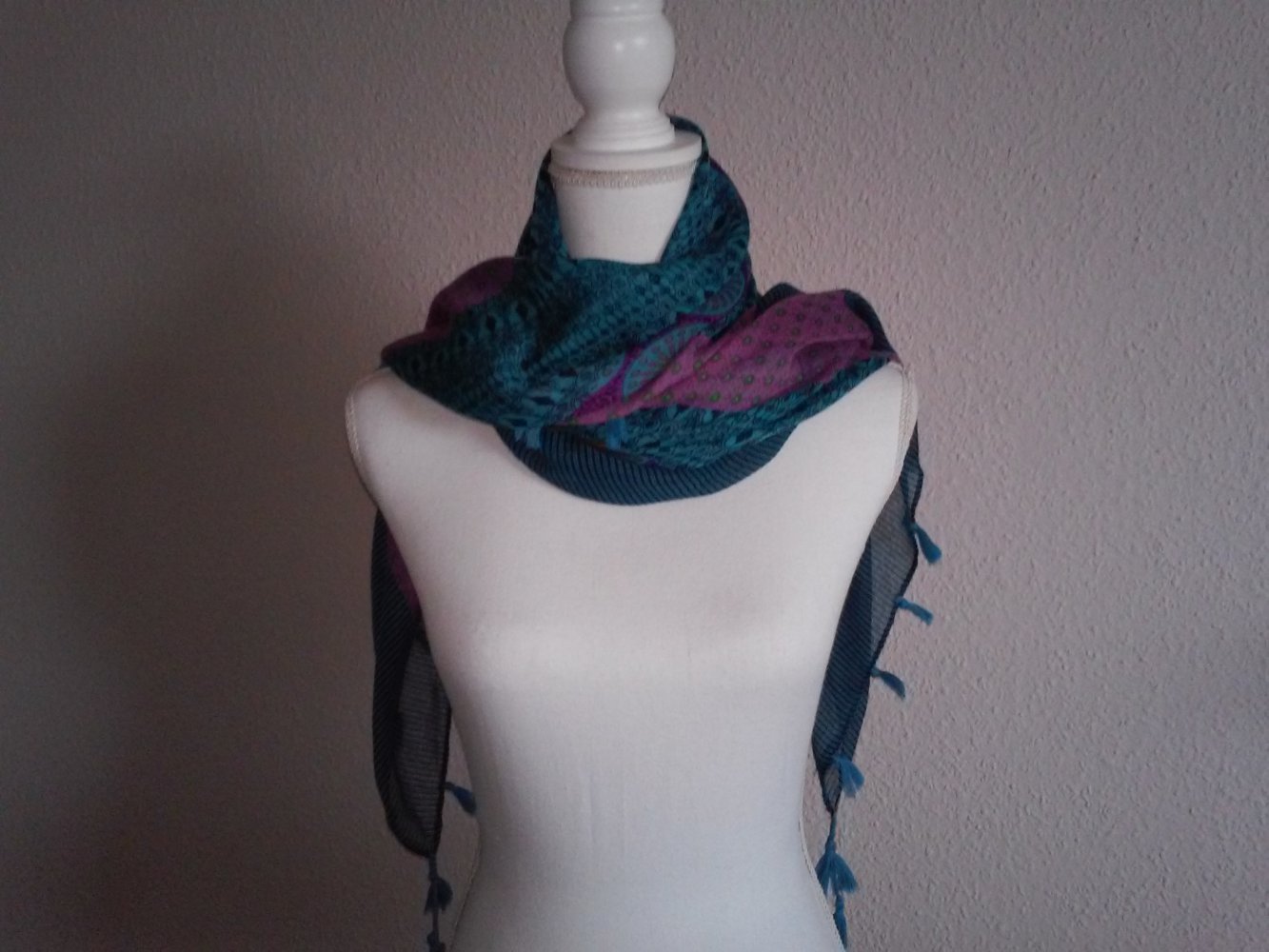 Schal Tuch Schaltuch Fransenschal Schultertuch Stola 