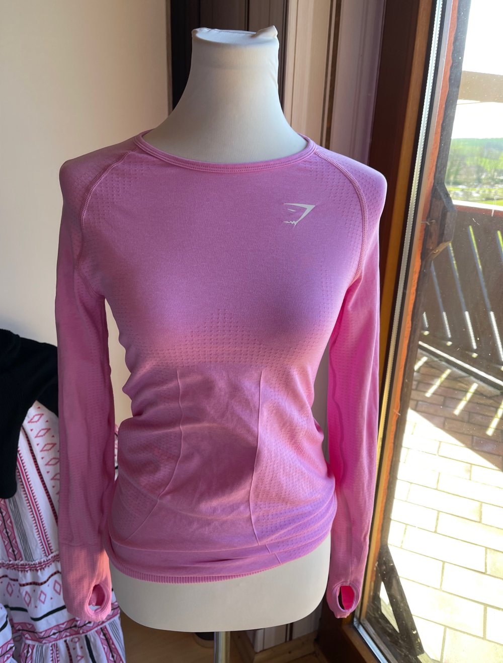 Gymshark long sleeve vital seamless 2.0 pink sorbet marl
