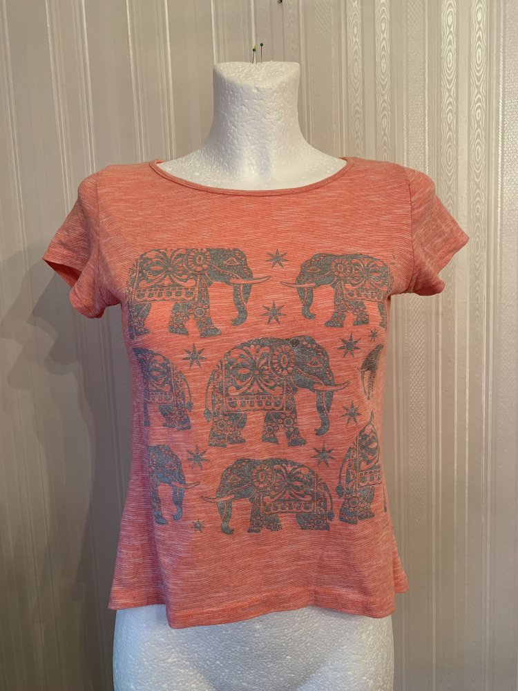 rosa Shirt mit Elefanten XS/S