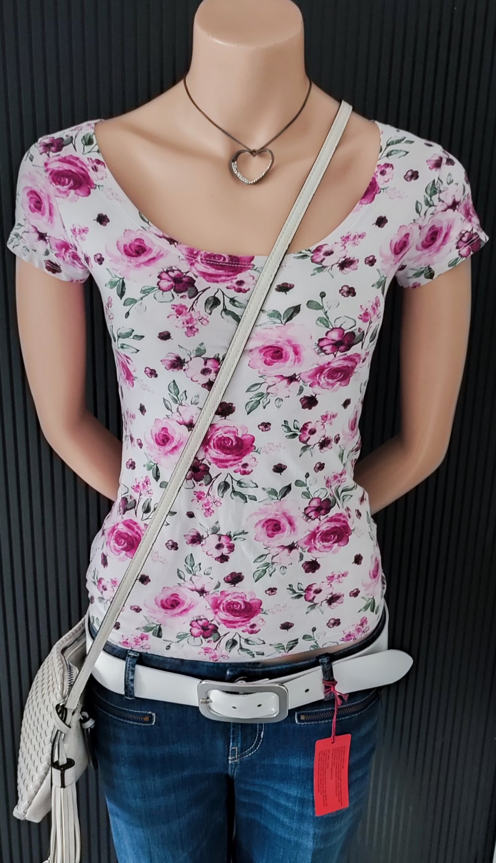 Shirt mit Blumendruck - Gr. S