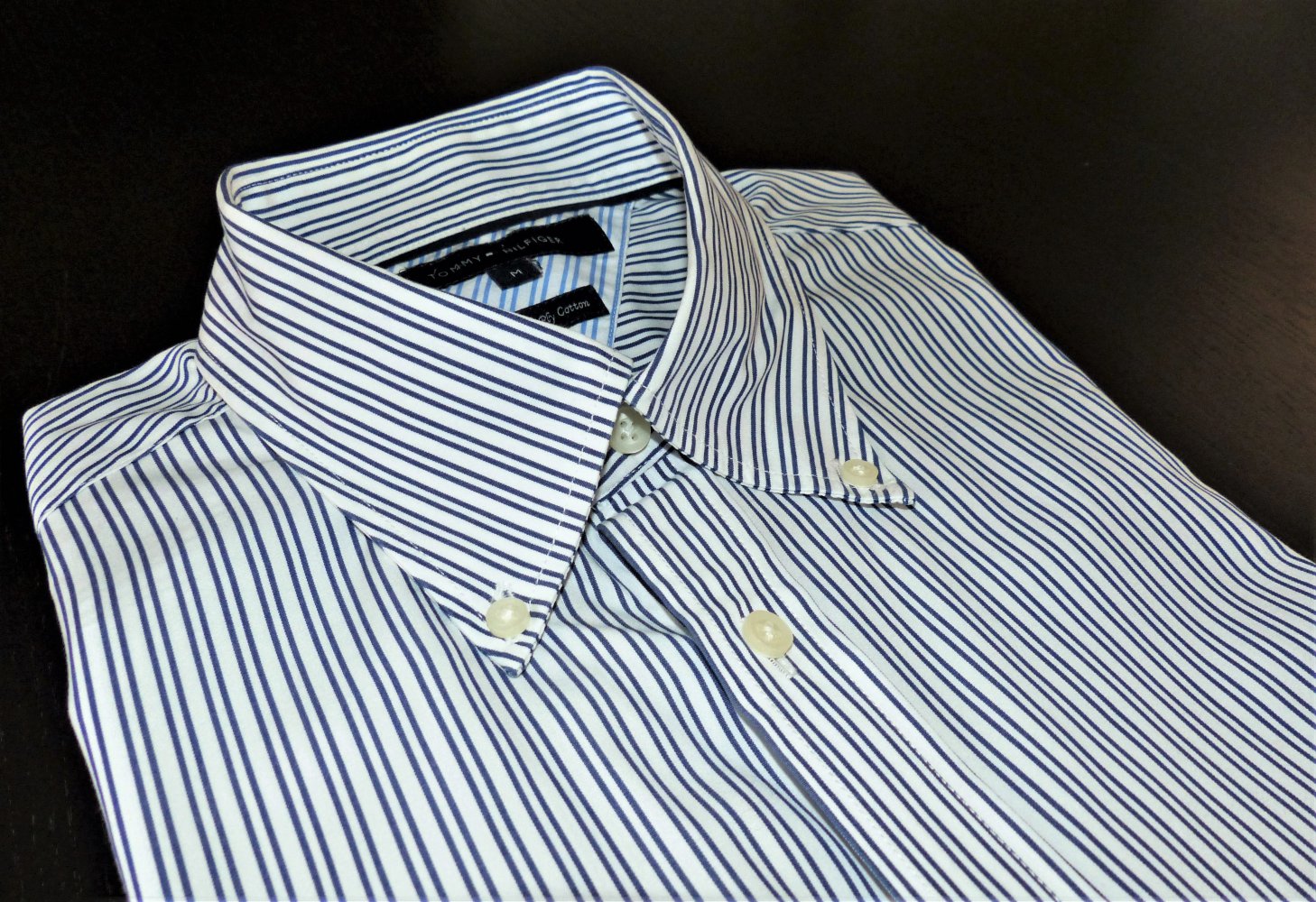 Tommy Hilfiger Herren Hemd Gr. M / 39 / 40 80's two ply kurzarm sehr guter Zustand