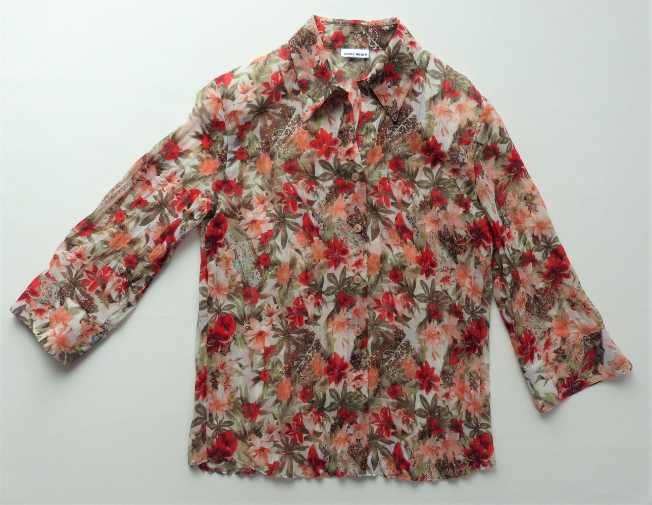 Damen Bekleidungs-Set Kombination Gerry Weber Gr. 38 Rock Bluse Kostüm Sommerset Blumenset wie neuwertig