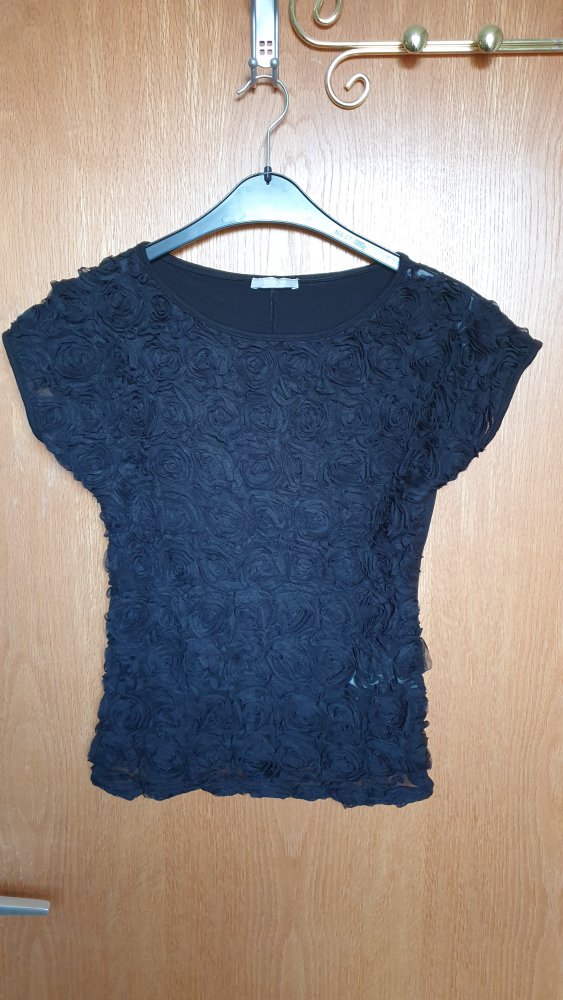 sexy Shirt mit schwarzen Rosen Gr. S