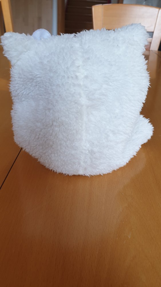 weiße Mütze mit Katze