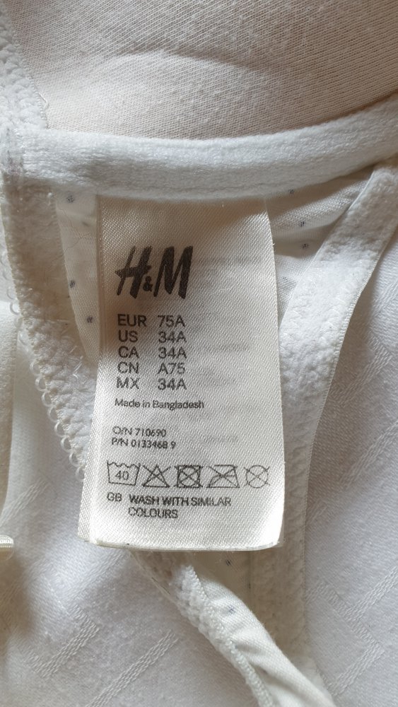 Push up BH Gr 75A, weiß mit blauen Punkten