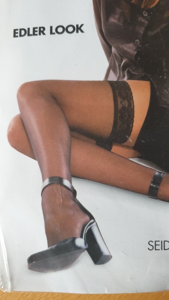 Elbeo, halterlose Strümpfe schwarz, gr.40 -42, III