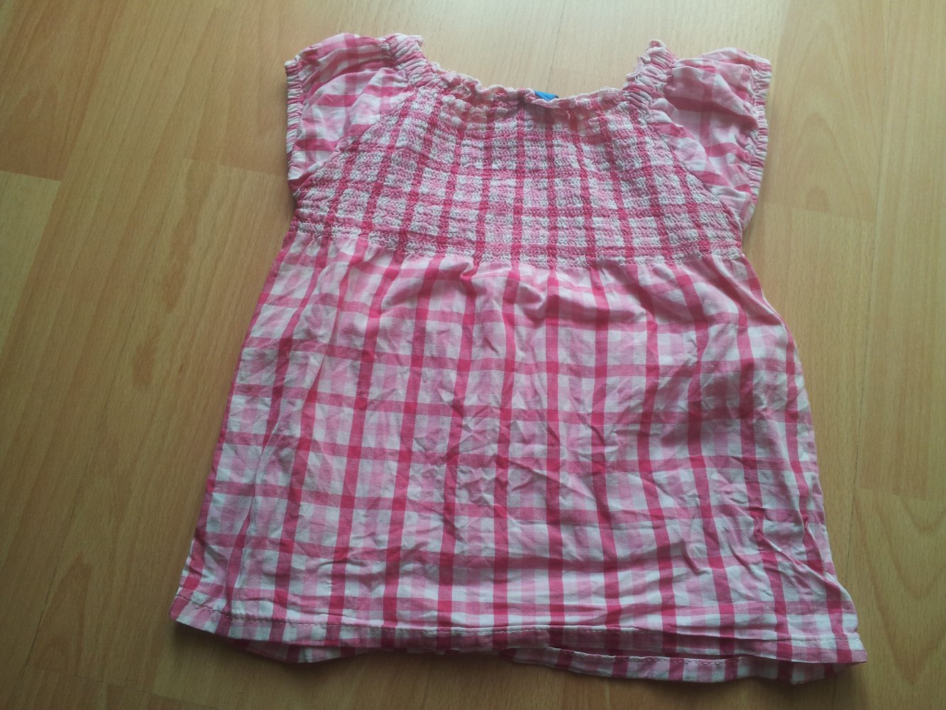 Shirt rosa pink kariert Brustraffung Gr. 86