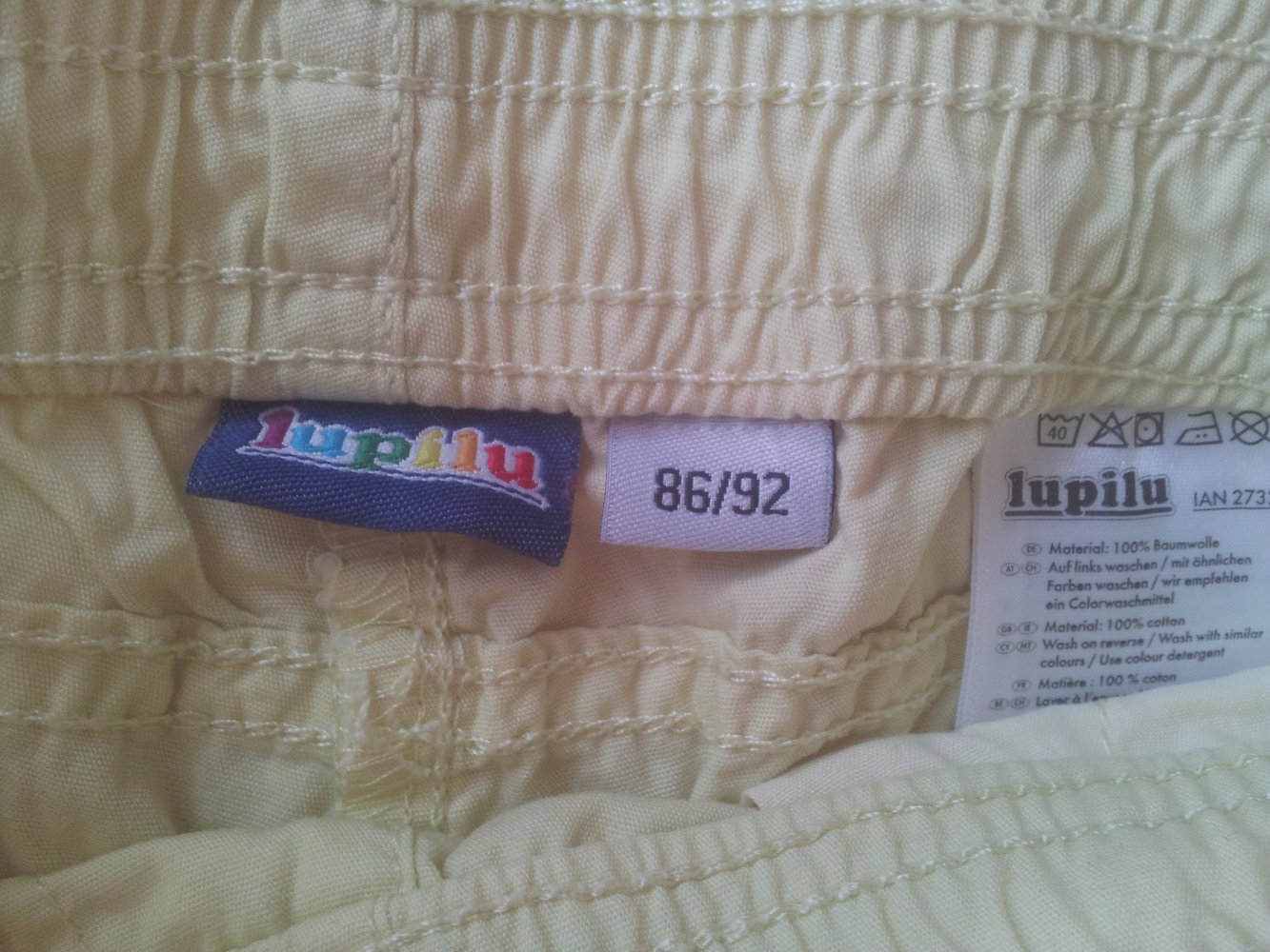 kurze Hose gelb Gr. 86/92