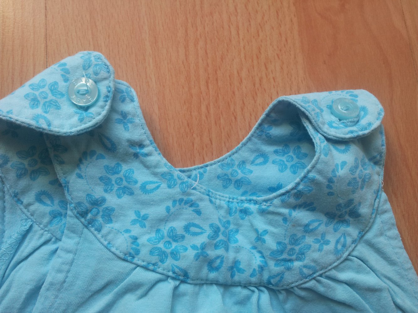 2x Kleid türkis Blumen gelb Gr. 80 Zwillinge