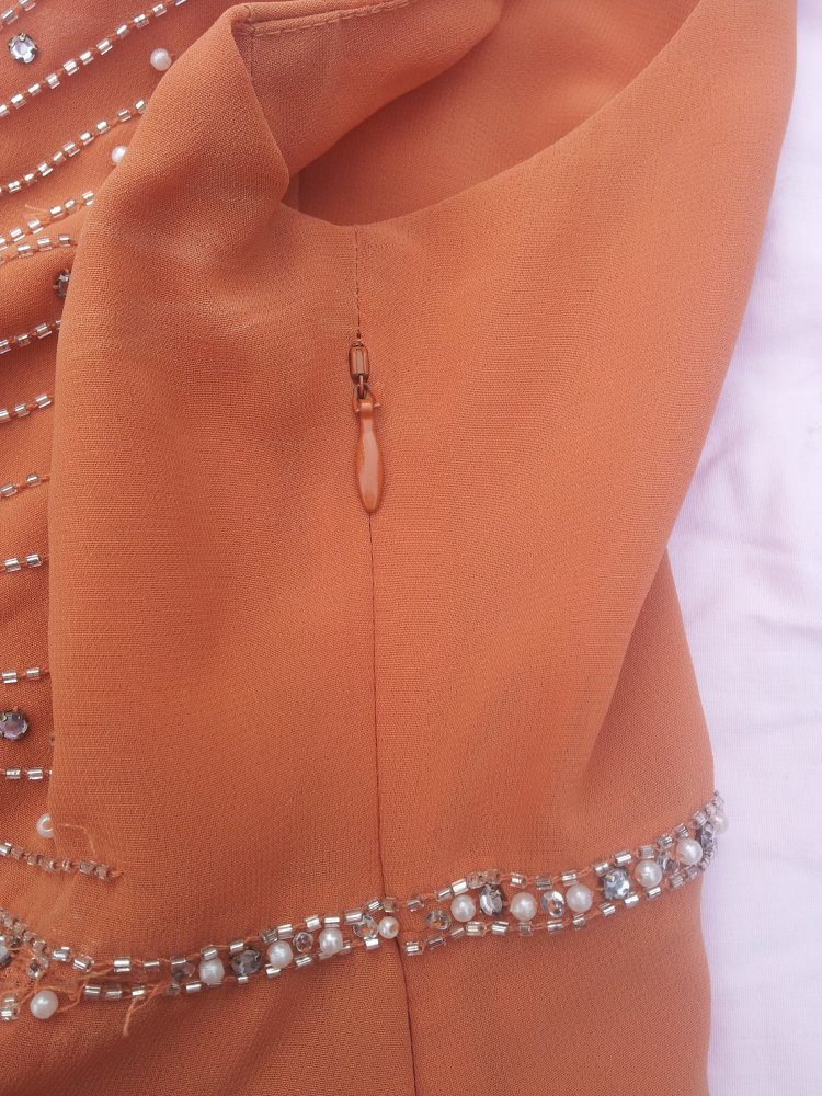 Top teracotta H&M Gr. 36 Strass Perlen