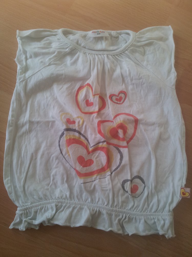 Shirt weiß rot gelb Herze Gr. 92