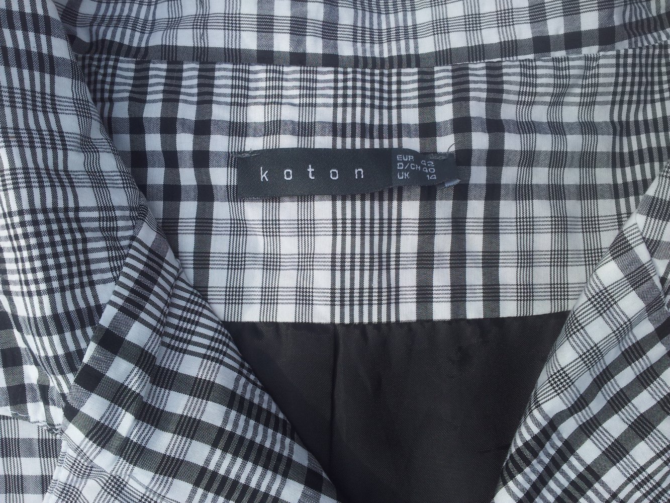 Kleid schwarz weiß Kariert Koton Gr. 42