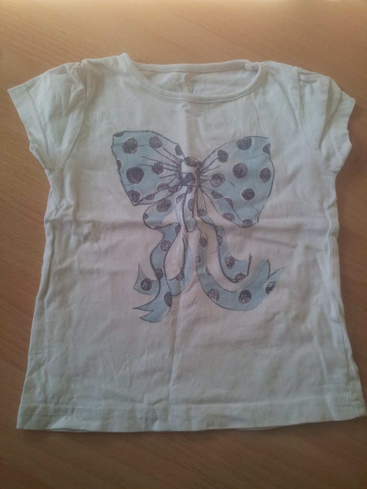  Shirt weiß türkis Schleife Gr. 104