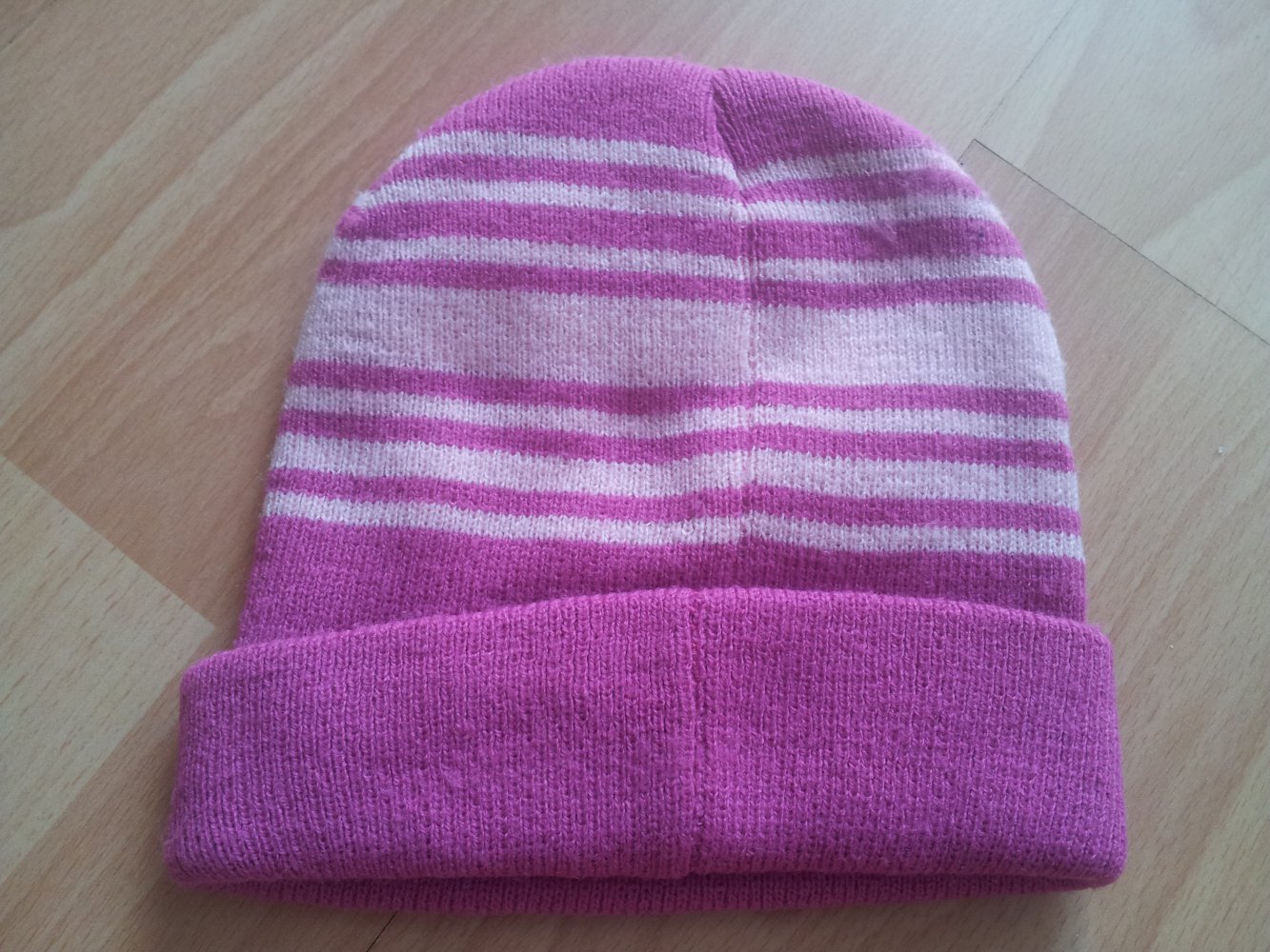 Wintermütze rosa pink  Streifen Schneeflocke One Size