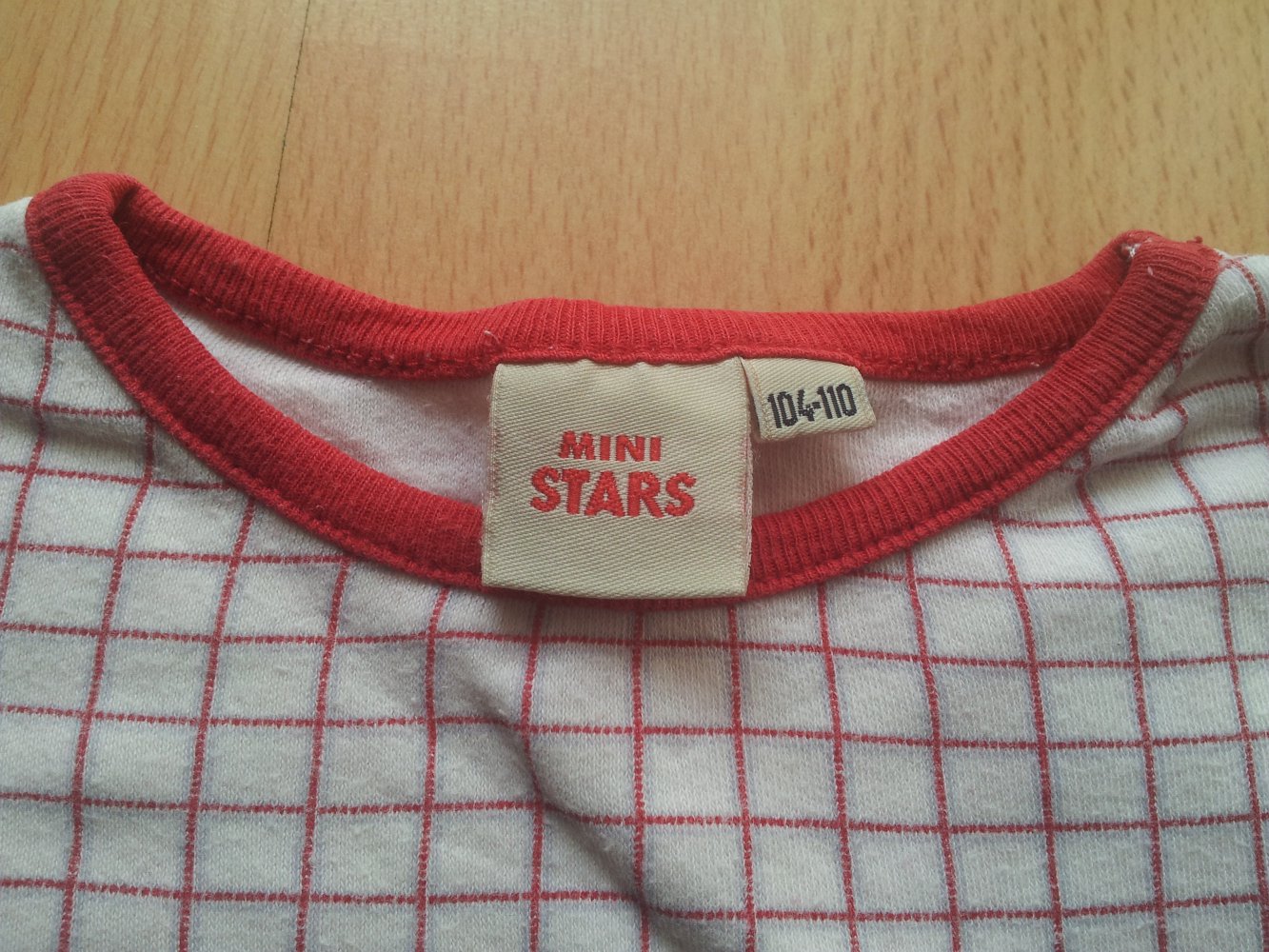 T-Shirt rot weiß kariert  Gr. 104/110