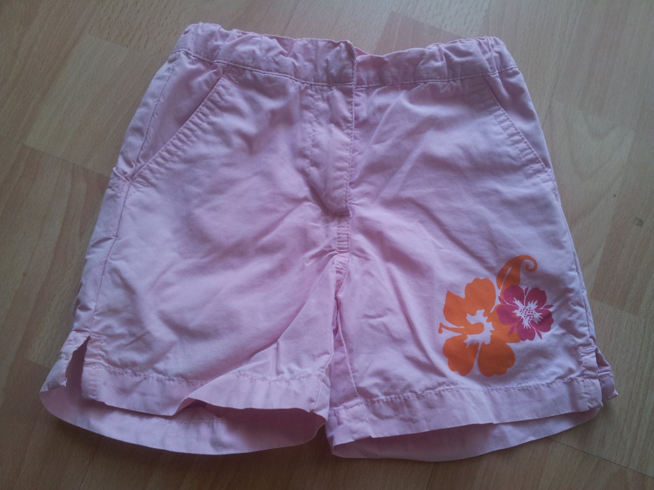 kurze Hose Shorts rosa pink orange Blume Gr. 92