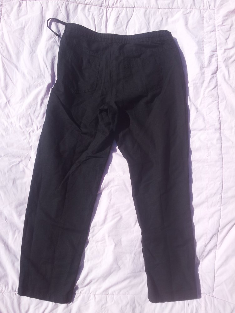 dünne Stoffhose schwarz 7/8 Stiefelhose Gr. 38 