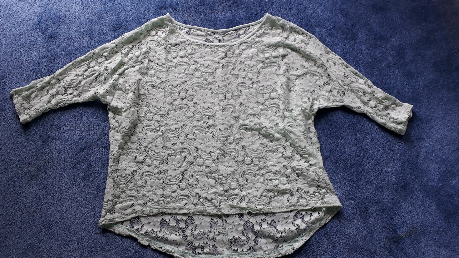 Bluse VILA mint transparent durchsichtig Gr. M/ L Spitze