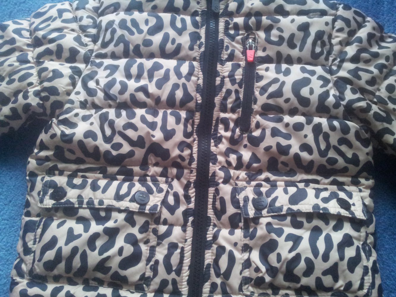 Winterjacke Leopard H&M mit Kaputze Gr. 98 neuwertig