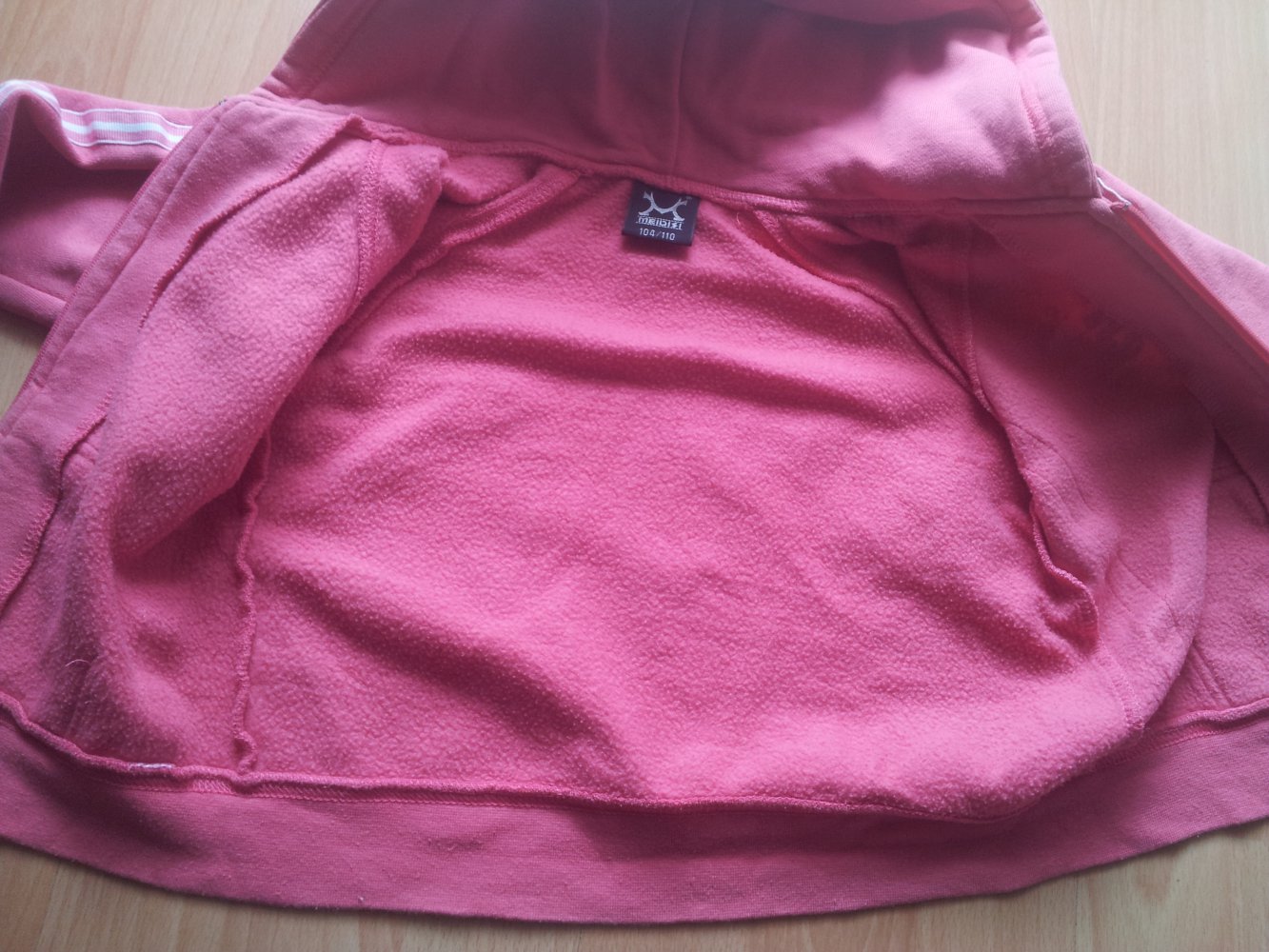 Kapuzenjacke Hoodie rosa pink weiß Gr. 104/110