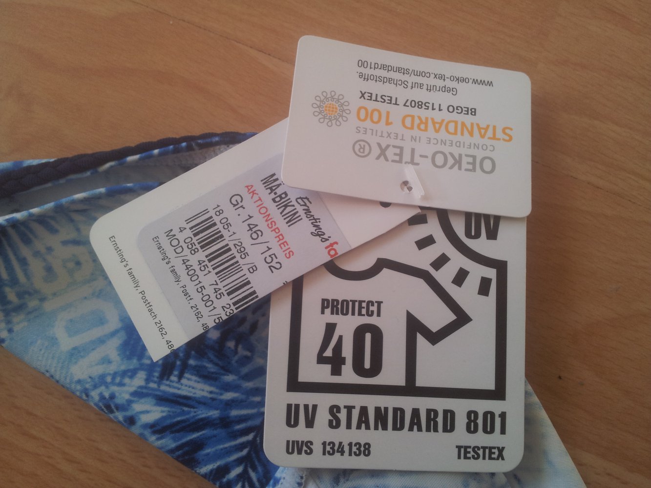  Bikini dunkelblau hellblau weiß Gr. 146/152 NEU