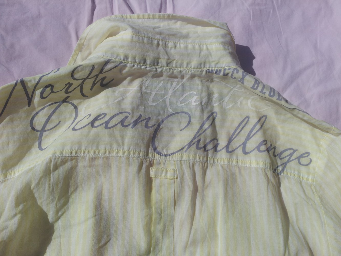  Bluse Soccx gelb Streifen 3/4 Ärmel Gr. S 36 transparent