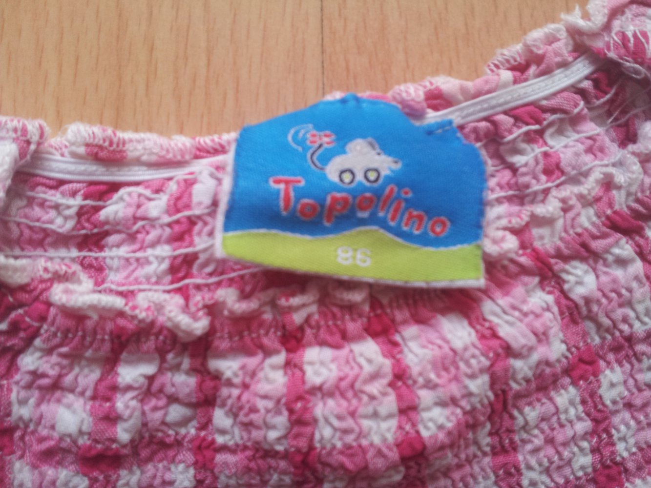 Shirt rosa pink kariert Brustraffung Gr. 86