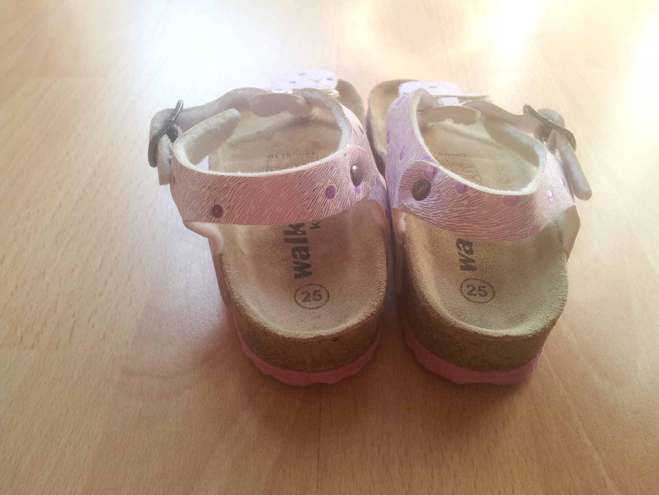  Kinder Sandalen Zehen weiß lila Gr. 25 festes Fußbett