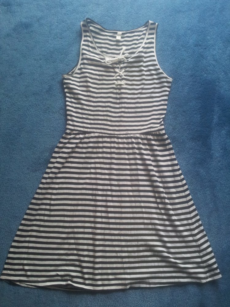 Kleid schwarz weiß Streifen Q/S S.Oliver Gr. XS