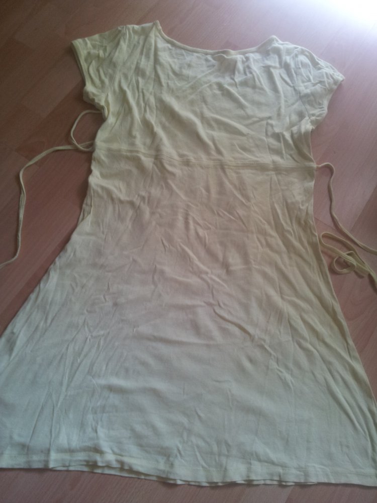 Kleid gelb Blumendruck transparent durchsichtig Gr.44/46