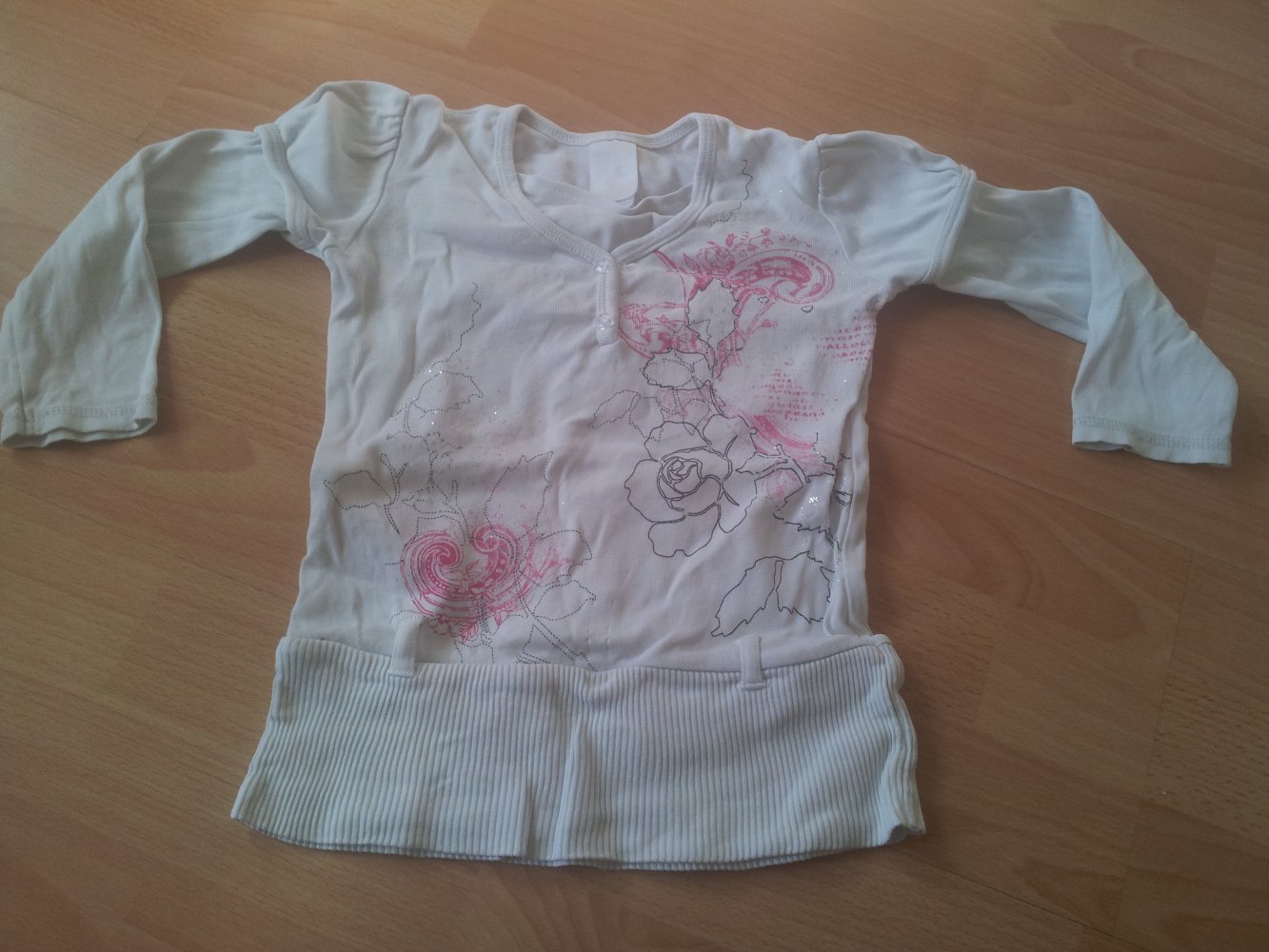  Pullover weiß C&A rosa glitzer Gr. 98