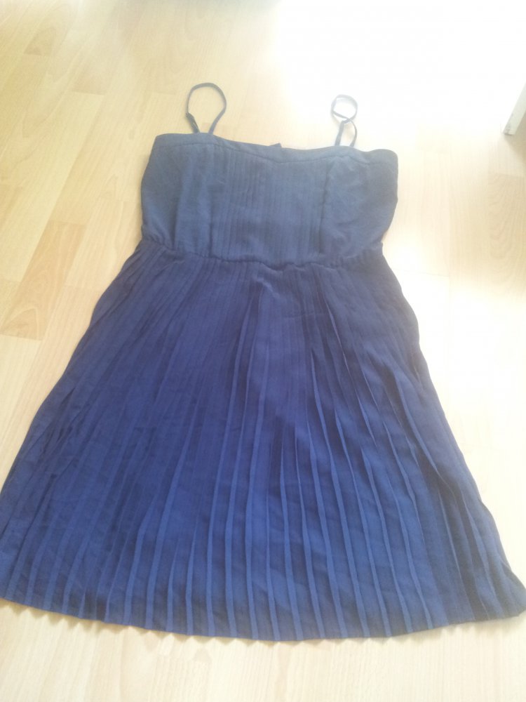 Kleid Minikleid Kleid Plissee dunkelblau mint & berry Gr. 42 NEU