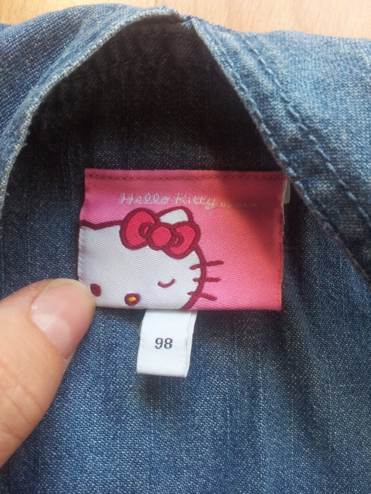 Jeanskleid Kleid Latzkleid Hello Kity blau Gr. 98