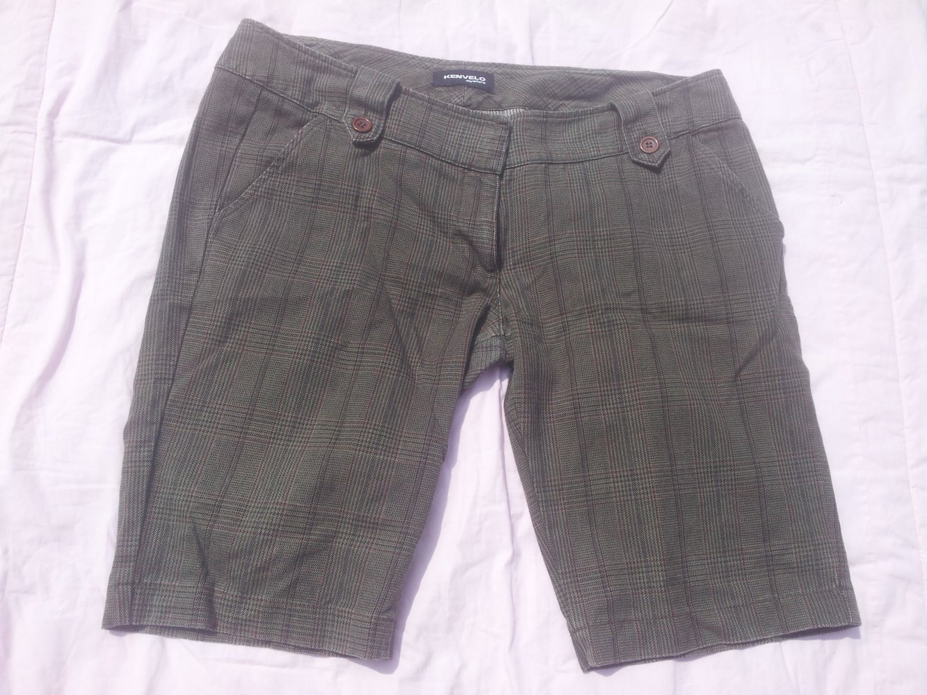 Bermuda Shorts Kenvelo khaki braun kariert Gr. 44 