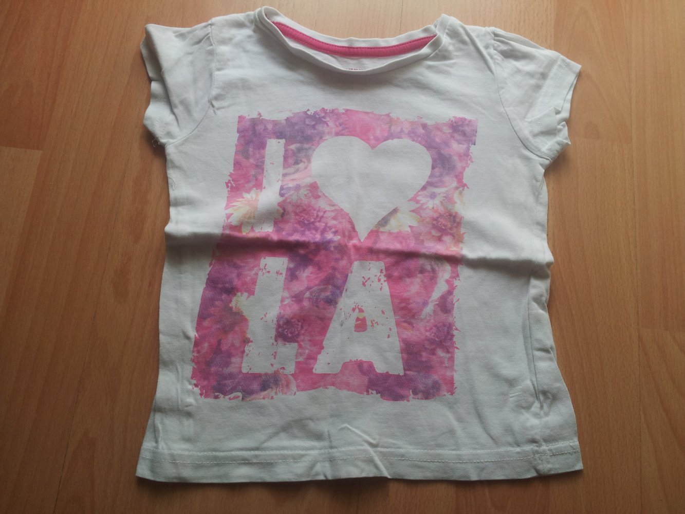 Shirt weiß pink rosa lia I love LA Gr. 98