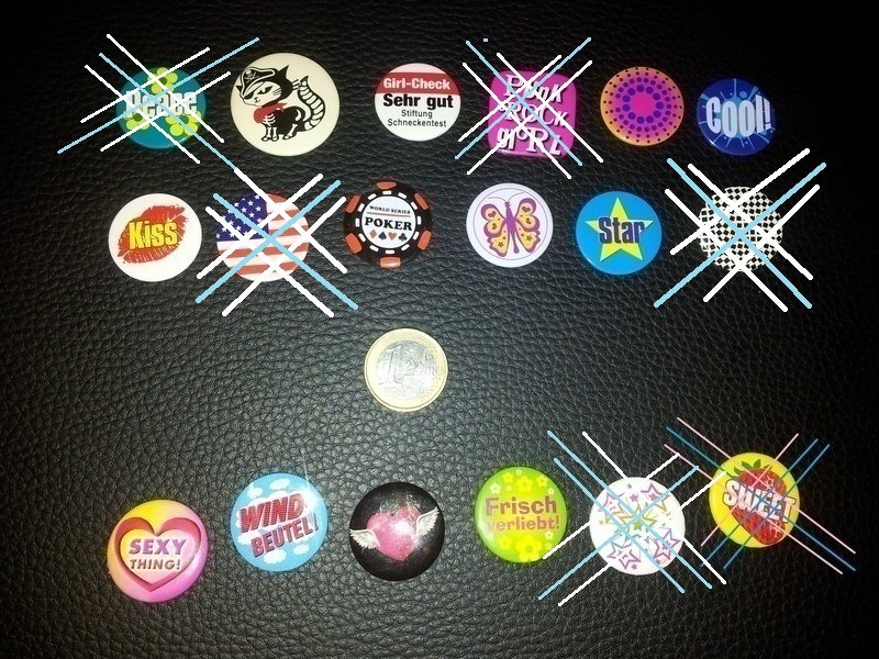 Modeschmuck Buttons Broschen 12x