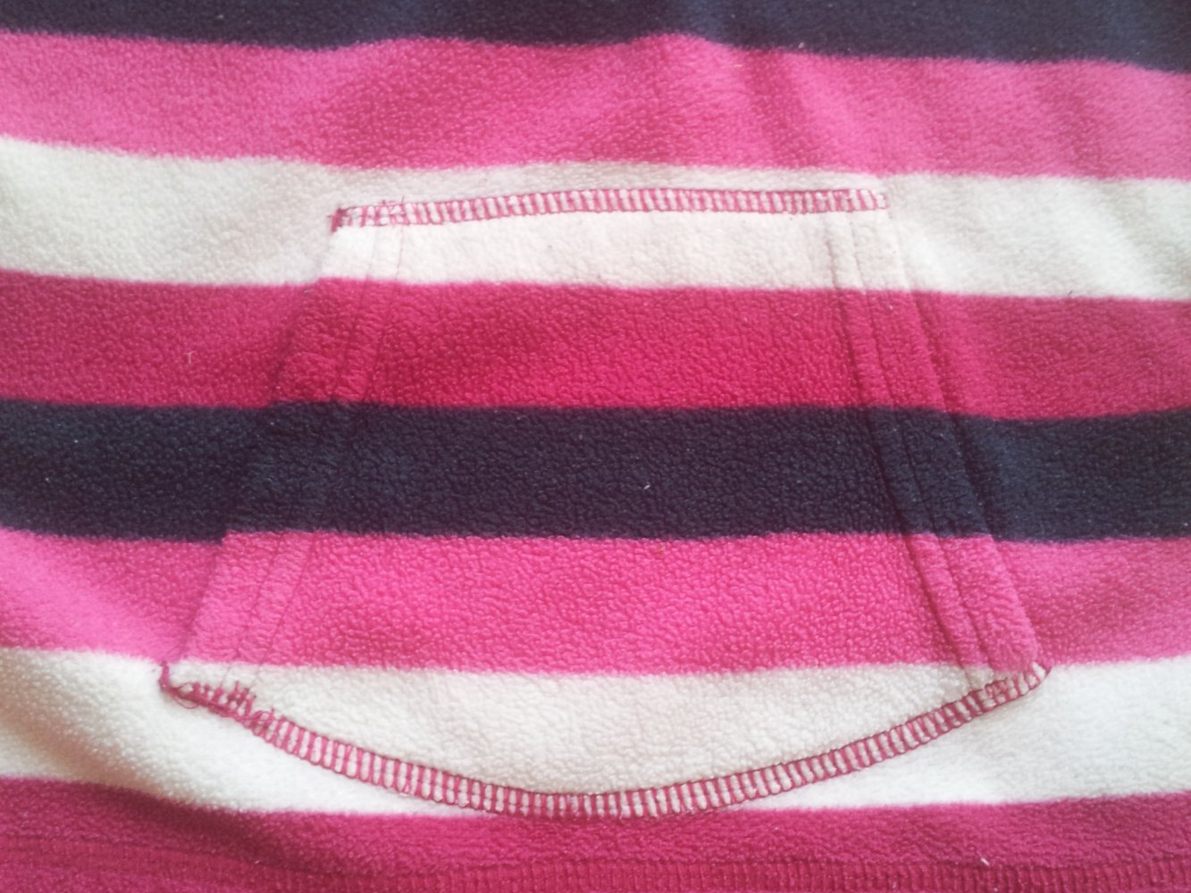  Fleecepullover Pullover schwarz pink Streifen Gr. 92