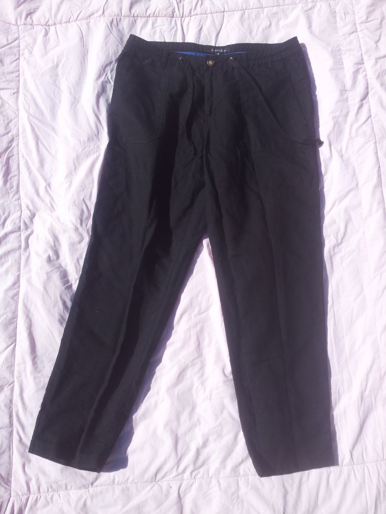 dünne Stoffhose schwarz 7/8 Stiefelhose Gr. 38 