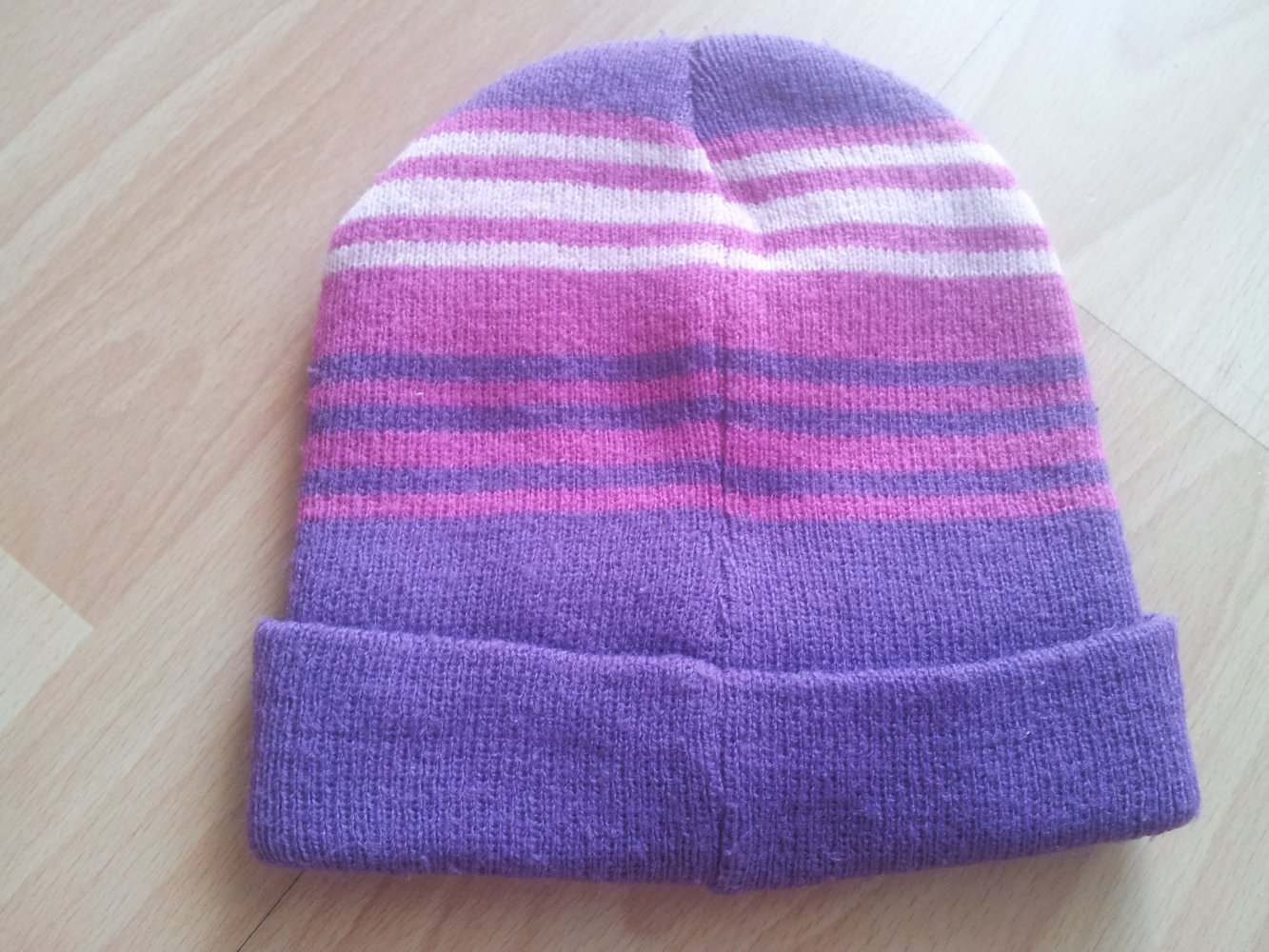 Wintermütze rosa pink lila Streifen Stern One Size